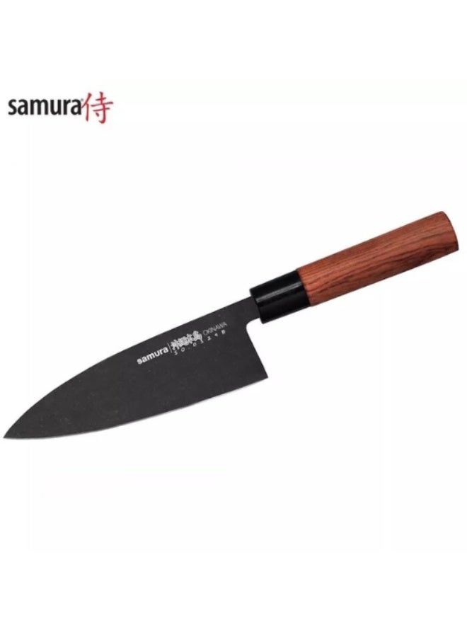Samura Okinawa Stonewash Deba Knife 170 mm | Single‑Edged AUS‑8 Steel Blade | Traditional Rosewood Handle | Professional Japanese Chef Knife for Filleting Fish, Poultry, and Meat | Kitchen Gift Box - Image 1